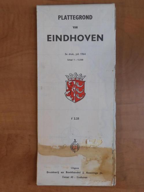 plattegrond Eindhoven J. Koonings, 5e druk, 1964, Boeken, Atlassen en Landkaarten, Gelezen, Landkaart, Nederland, 1800 tot 2000