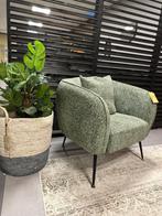 Groene fauteuil - stoffen fauteuil - voordelige fauteuil, Ophalen, Gebruikt, 75 tot 100 cm, Stof
