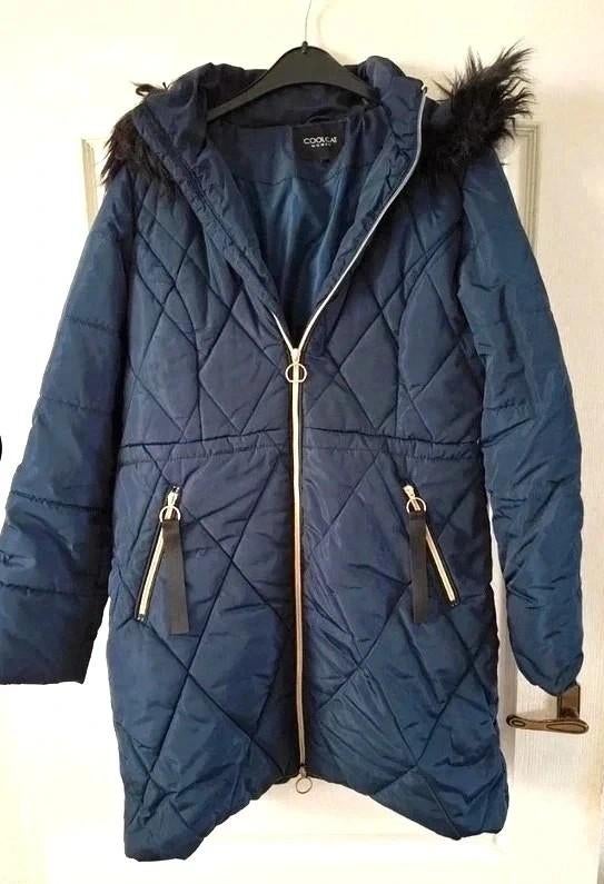 Donkerblauwe gewatteerde winterjas dames xl capuchon, Kleding | Dames, Jassen | Winter, Blauw, Maat 46/48 (XL) of groter, Ophalen of Verzenden