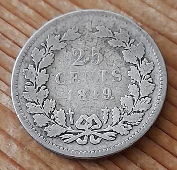 Nederland 25 cent 1849 A (lot 2) beschikbaar voor biedingen