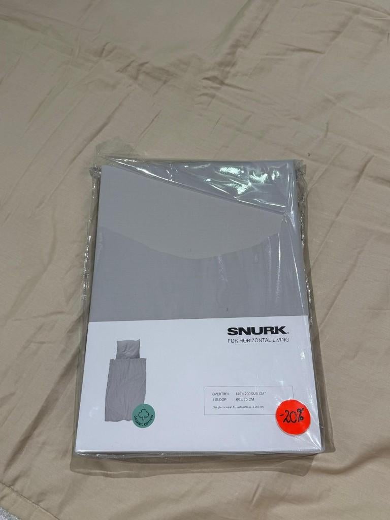 Snurk Uni Dekbedovertrek Grey 140 x 200/220 cm, Huis en Inrichting, Slaapkamer | Beddengoed, Eenpersoons, Dekbedovertrek, Nieuw