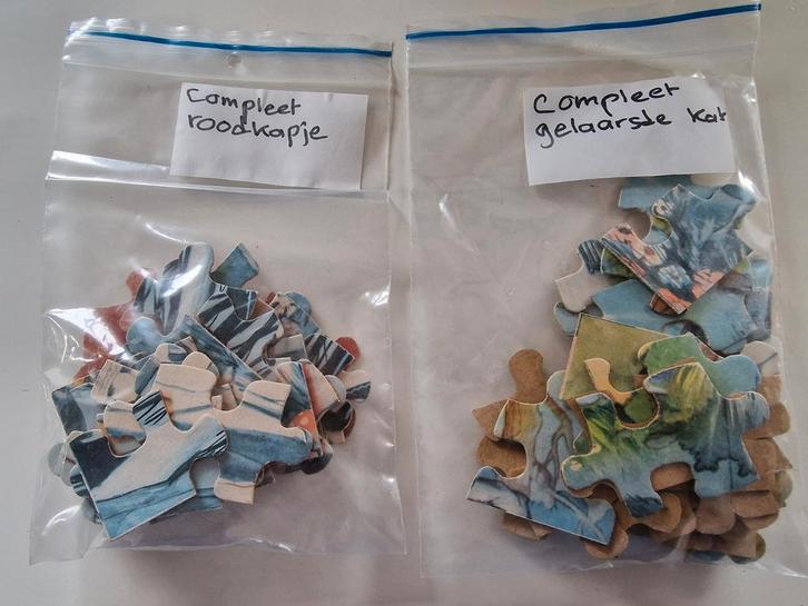 Twee oude puzzels: efteling. Roodkapje en Gelaarsde Kat, Hobby en Vrije tijd, Denksport en Puzzels, Gebruikt, Ophalen of Verzenden