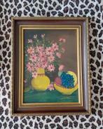 Stilleven olieverfschilderij op linnen uitgewerkte lijst, Ophalen of Verzenden