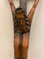 60er jaren houten vintage crucifix 45 cm x 10 cm., Ophalen of Verzenden