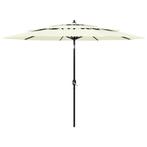 Knik parasol 3-laags met aluminium paal gratis bezorgd, Tuin en Terras, Nieuw, Ophalen of Verzenden, Stokparasol, Verstelbaar