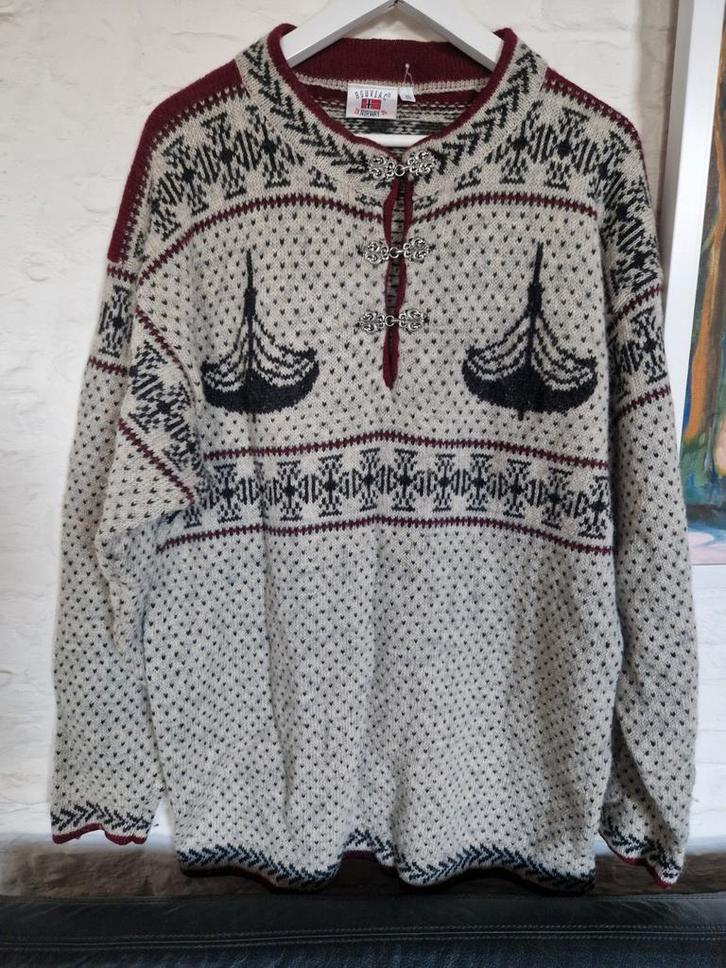 Bouviac Noorse Trui XL - Vintage Stijl, Kleding | Heren, Truien en Vesten, Zo goed als nieuw, Maat 56/58 (XL), Overige kleuren