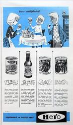 15 vintage advertenties reclames Hero 37-62 eten blikken, Verzamelen, Gebruikt, Ophalen