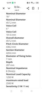 Speaker, Audio, Tv en Foto, Luidsprekers, Gebruikt, Subwoofer, 120 watt of meer, Ophalen