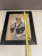 Antieke Japanse Samurai edo-tijdperk schilderij Kamishimo-sc, Antiek en Kunst, Ophalen of Verzenden