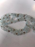 Ketting Aquamarijn split vintage licht blauw halfedelsteen, Ophalen of Verzenden, Gebruikt, Blauw, Overige materialen