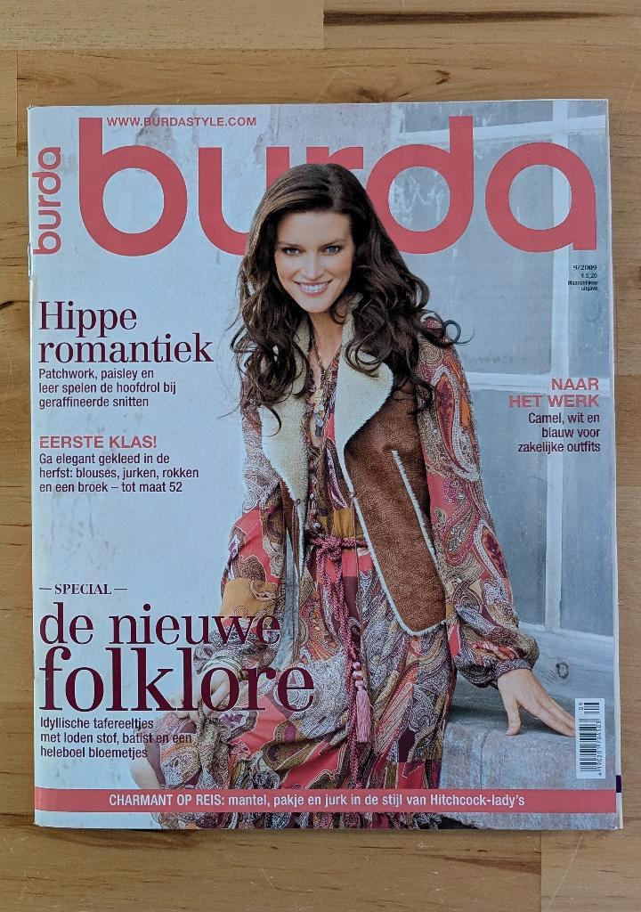 Burda nr 9 september 2009 zakelijk, bohemian, folklore, Hobby en Vrije tijd, Kledingpatronen, Gebruikt, Vrouw, Burda, Ophalen of Verzenden
