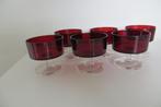 6 vintage rood glazen dessert of champagne coupes, Luminarc, Ophalen of Verzenden