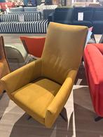 Draaifauteuil leer dizzy geel luxe leder stoel zwarte poot, Ophalen, Nieuw, Leer