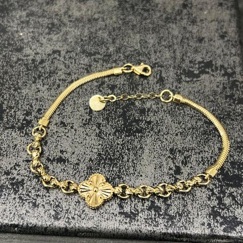 14k gouden armband dames klavervier model, Sieraden, Tassen en Uiterlijk, Armbanden, Nieuw, Goud, Ophalen of Verzenden