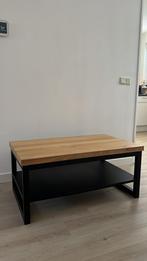 Robuuste salontafel eiken blad & stalen frame, Huis en Inrichting, Tafels | Salontafels, Ophalen, 100 tot 150 cm, Eikenhout, 50 tot 100 cm