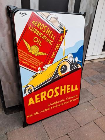 Emaille AeroShell Oil reclame bord mooie reproductie, Top! beschikbaar voor biedingen