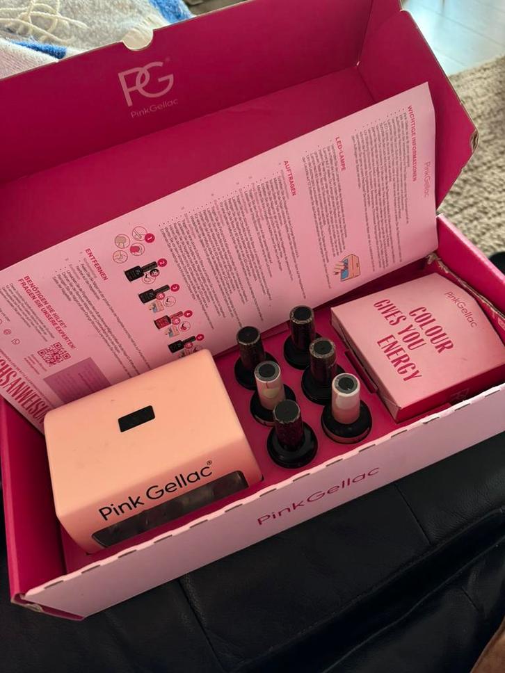 Complete Pink Gellac nagellak Set + Lamp + Accessoires, Sieraden, Tassen en Uiterlijk, Uiterlijk | Cosmetica en Make-up, Zo goed als nieuw