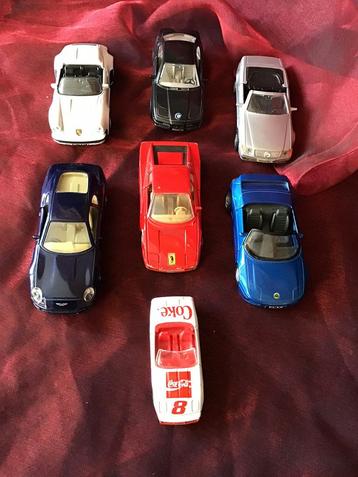 7 Modelauto’s  Porsche, Aston Martin, BMW ,Lotus Elan beschikbaar voor biedingen