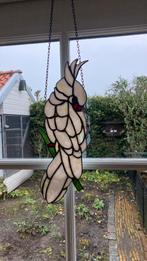 Raamdecoratie glas in lood papegaai, Antiek en Kunst, Antiek | Glas en Kristal, Ophalen of Verzenden