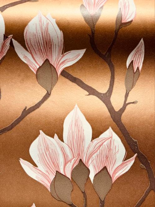 Cole and Son, magnolia behang, goud!, Huis en Inrichting, Stoffering | Behang, Blauw, Groen, Roze, minder dan 10 m², Ophalen of Verzenden