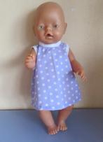 Poppenkleertjes poppenkleding Baby pop 40-43c lila jurkje528, Ophalen of Verzenden, Nieuw, Babypop