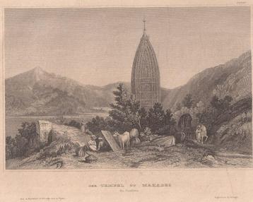 Der Tempel zu Mahadeo in Indien Staalgravure ca. 1840 beschikbaar voor biedingen