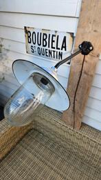 Brocante Buiten Lamp, Ophalen of Verzenden, Gebruikt, Glas, Industrieel