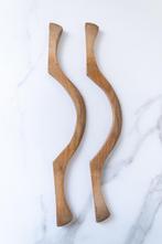 Vintage Houten Handvatten Handtas, Sieraden, Tassen en Uiterlijk, Tassen | Damestassen, Ophalen of Verzenden, Gebruikt, Bruin