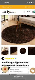 Rond bruin hoogpolig vloerkleed, Huis en Inrichting, Stoffering | Tapijten en Kleden, Ophalen, Bruin, Rond, 200 cm of meer