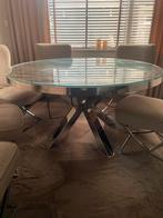 Eettafel Eric Kuster Rond 140 Diameter ( Met Glas), 100 tot 150 cm, Rond, Ophalen of Verzenden, Vijf personen of meer
