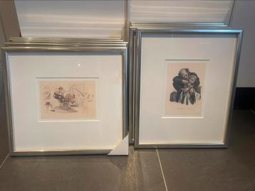 Antieke tandheelkundige kunstwerken/lithografie in lijsten beschikbaar voor biedingen