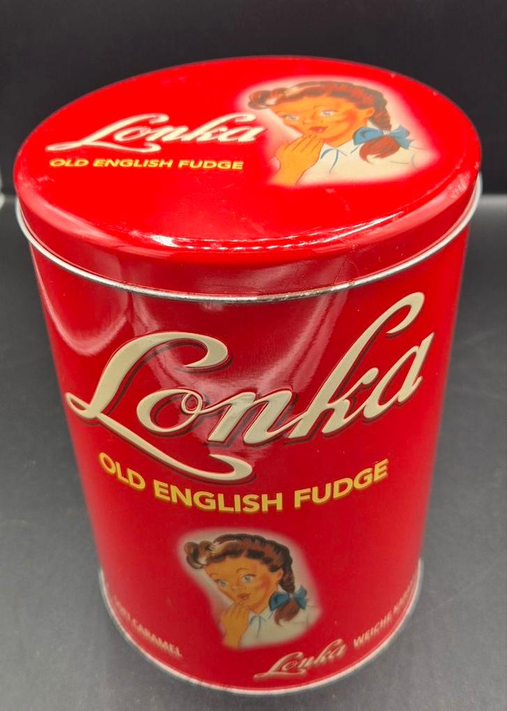 Vintage Lonka Blik - Fudge, Verzamelen, Blikken, Gebruikt, Overige, Overige merken, Ophalen of Verzenden