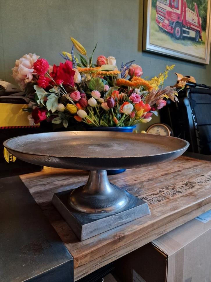 Plateau zilver, Huis en Inrichting, Woonaccessoires | Dienbladen, Metaal, Rond, Ophalen