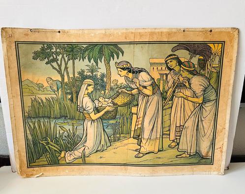 Antieke schoolplaat, Antiek en Kunst, Antiek | Schoolplaten, Overige thema's, Ophalen