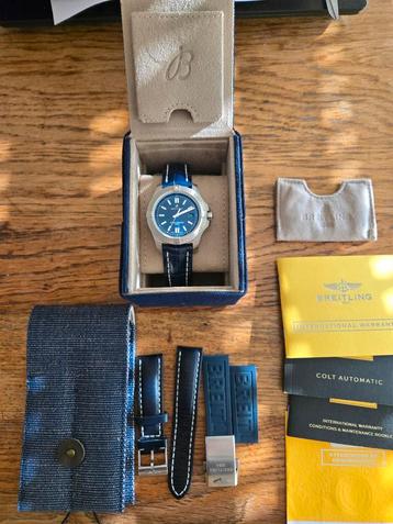 breitling colt 2 automatic blauwe plaat 2023 aligator band beschikbaar voor biedingen