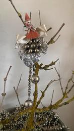 Vintage kerstbal met kerstman met strik, Diversen, Kerst, Ophalen of Verzenden, Zo goed als nieuw