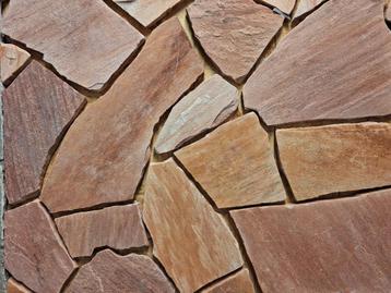 muurbekleding flagstones Brasil Rosso Kwartsiet 1,5-3 cm dik beschikbaar voor biedingen