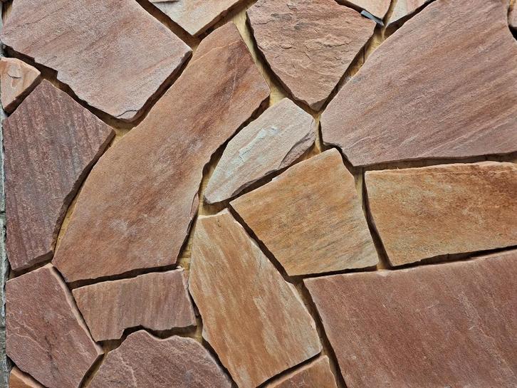 muurbekleding flagstones Brasil Rosso Kwartsiet 1,5-3 cm dik, Tuin en Terras, Grind, Keien en Split, Nieuw, Overige typen, Ophalen