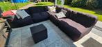Feel furniture Odin 6 persoonsbank + hocker zwart, Tuin en Terras, Tuinsets en Loungesets, Ophalen, Zo goed als nieuw, Bank