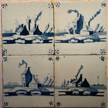 antieke tegel, landschapjes, bodemvondst beschikbaar voor biedingen