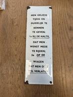 Oud zwart / wit emaille deurpostje, Antiek en Kunst, Ophalen of Verzenden
