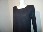 Marccain heerlijk zachte trui met steentjes bezet chique M, Maat 38/40 (M), Verzenden, Zo goed als nieuw, Grijs