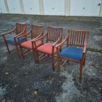 4 Schuitema  stoelen mahonie, Huis en Inrichting, Ophalen, Zo goed als nieuw, Rood, Vijf, Zes of meer stoelen