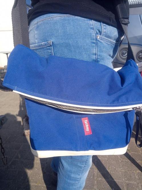 Stoere blauwe orginele fatboy tas en stevige bodem., Sieraden, Tassen en Uiterlijk, Tassen | Schooltassen, Zo goed als nieuw, Rugtas