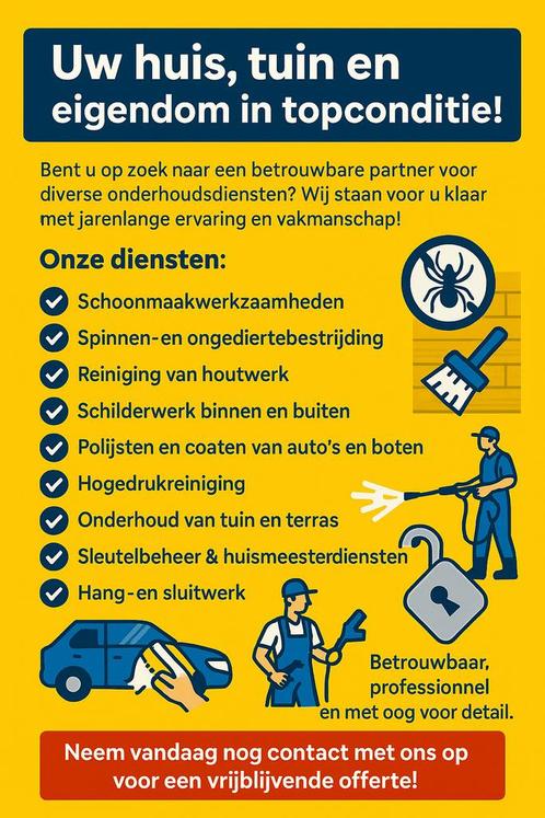Klusjesman t gooi en omstreken🛠️ schoonmaker gezocht, Diensten en Vakmensen, Klussers en Klusbedrijven, Garantie