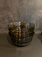 3 Arcoroc France Schalen rookglas - Diameter 21,5 cm, Huis en Inrichting, Keuken | Servies, Ophalen of Verzenden, Gebruikt, Glas