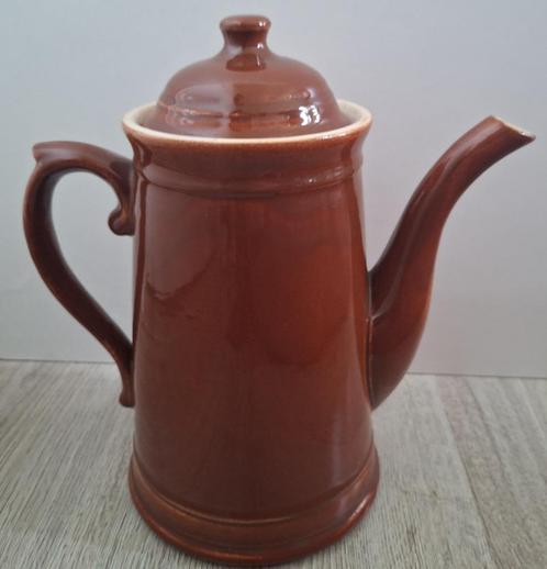 Vintage aardewerk Bruine Koffiepot Tellurite België, Antiek en Kunst, Antiek | Servies los, Ophalen of Verzenden