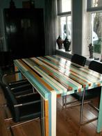 Kleurige tafel, Huis en Inrichting, Tafels | Eettafels, 50 tot 100 cm, 150 tot 200 cm, Rechthoekig, Artistiek