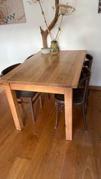 Massief eiken eettafel, Huis en Inrichting, Tafels | Eettafels, Gebruikt, 100 tot 150 cm, Rechthoekig, 50 tot 100 cm