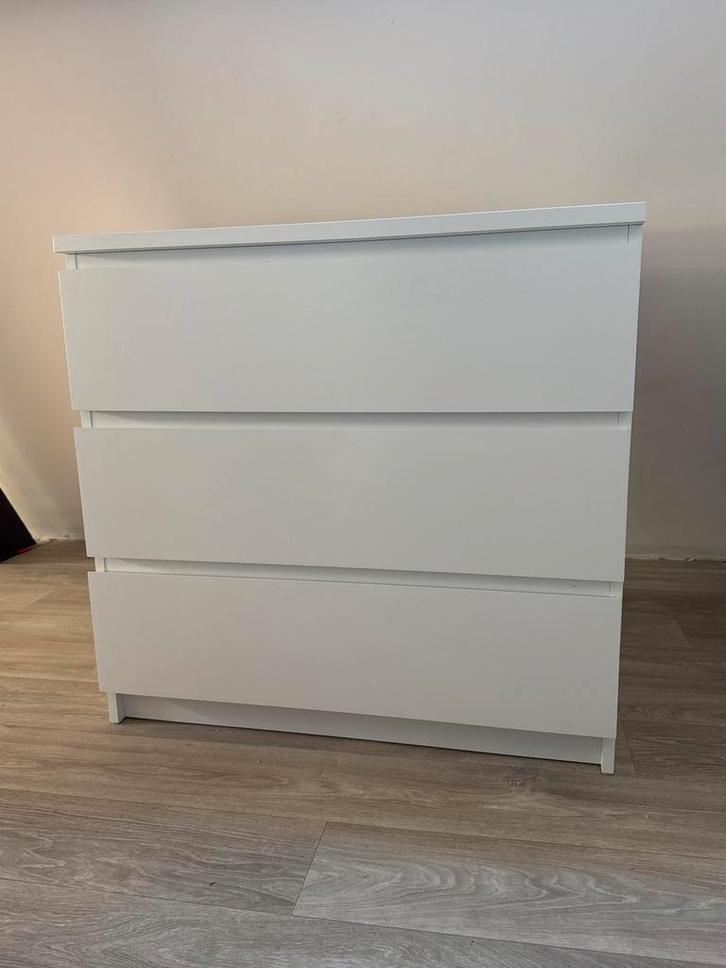 IKEA Malm ladekast wit - 3 lades, Huis en Inrichting, Kasten | Ladekasten, Gebruikt, Minder dan 100 cm, 50 tot 100 cm, 25 tot 50 cm